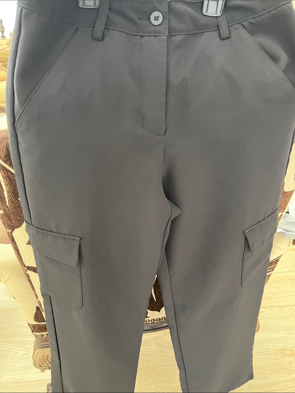 Black Cargo Trousers for Women - Classic Straight Fit